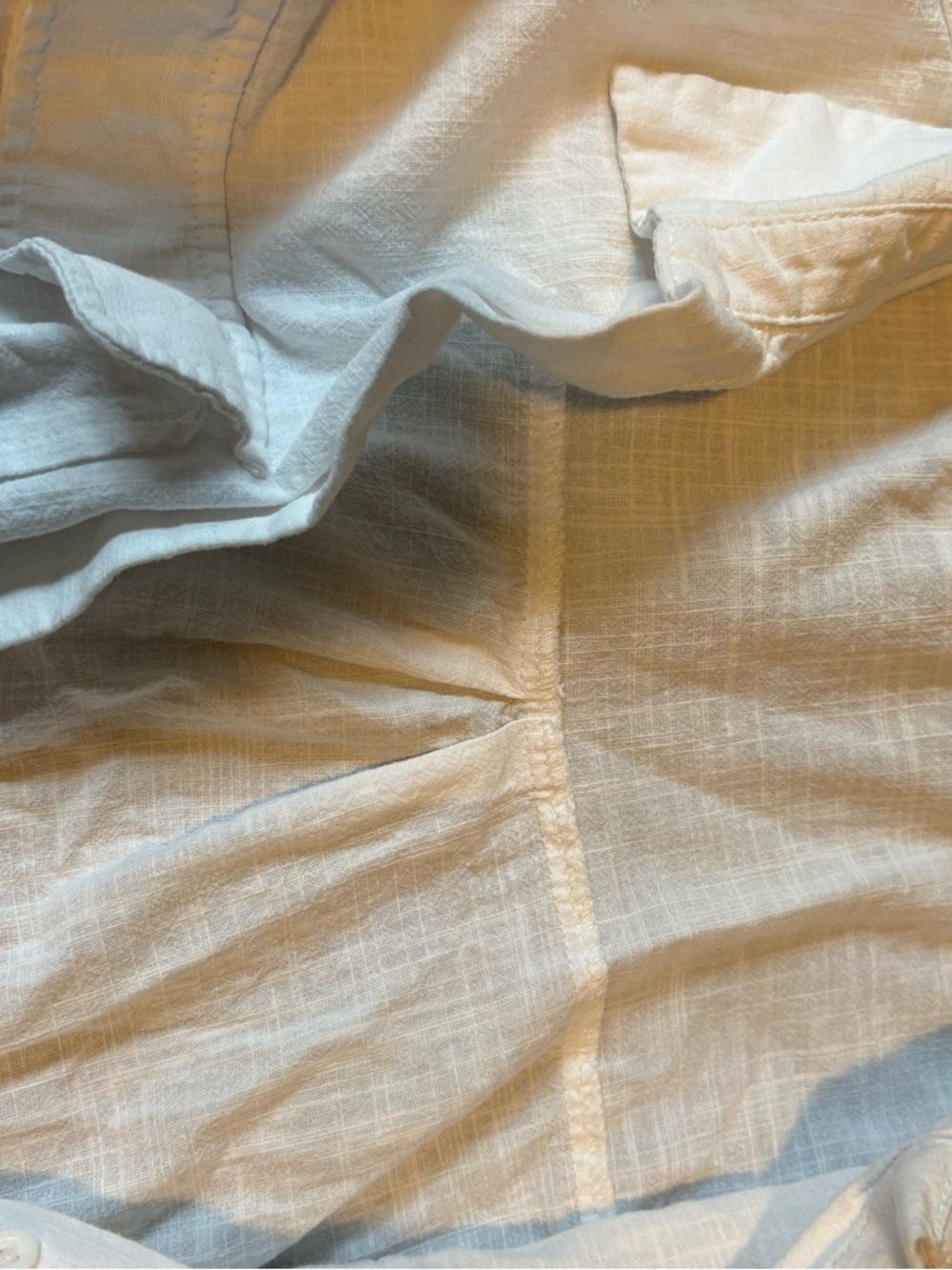White Linen Button-Up Shirt - Picture 4 of 7